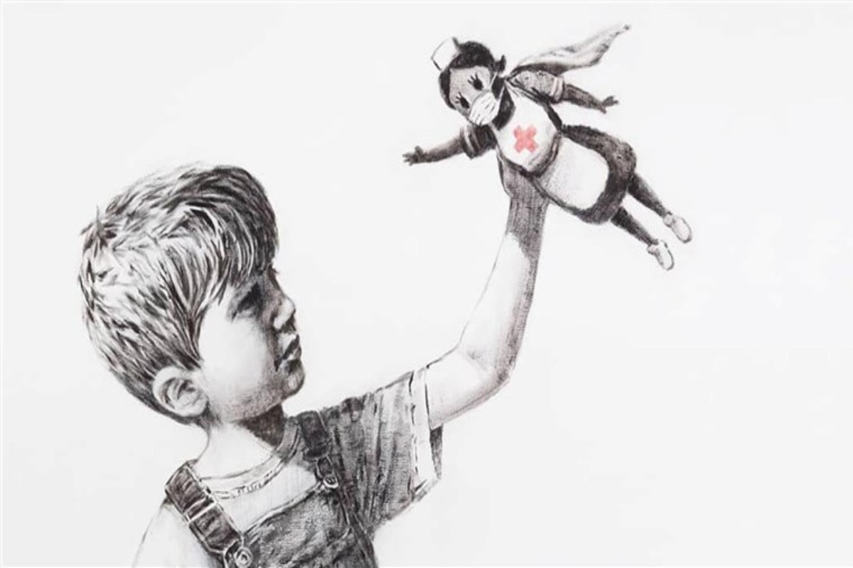 Nέο έργο του Banksy για τους «σουπερήρωες» νοσηλευτές