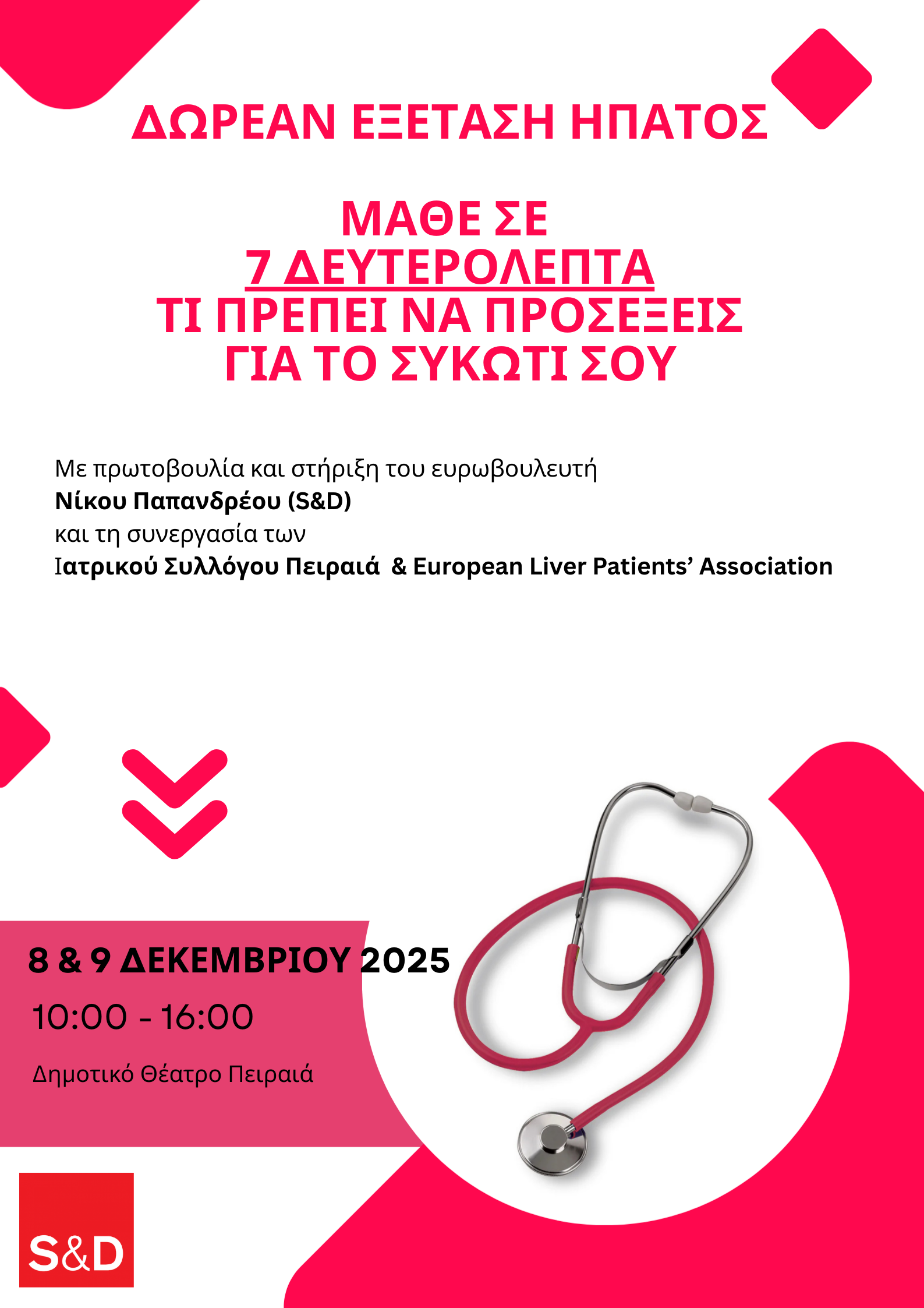 Δωρεάν προληπτικός έλεγχος ήπατος στον Πειραιά – Μια πρωτοβουλία του ευρωβουλευτή Ν. Παπανδρέου